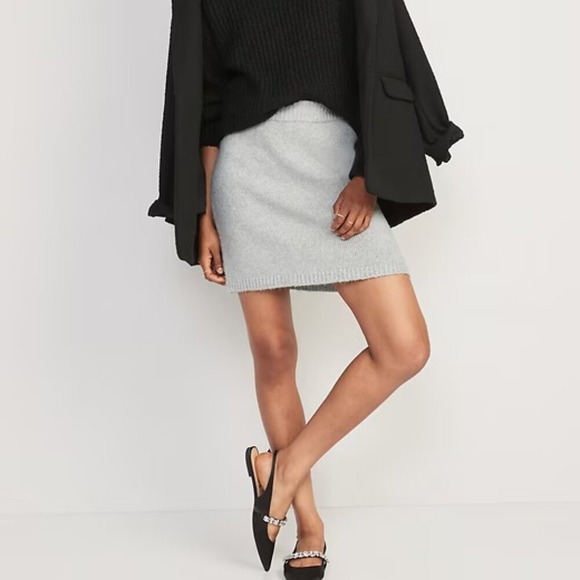 Vintage Free People 90's Y2K Grey Mini Sweater Skirt Casual Boho Women's Medium - Picture 4 of 16